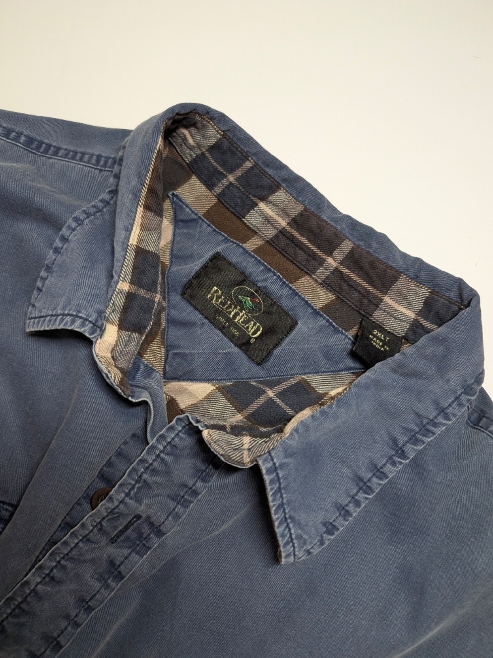 Redhead Lined Oversized Shacket Cotton Size 2XL Blue Relaxed Fit - Picture 6 of 14